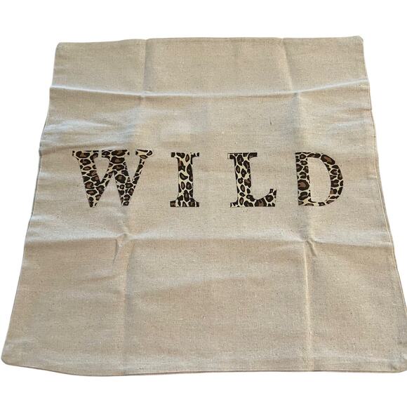 Hobby Lobby Throw Pillow Cover Cotton Natural Wild Animal Print Zipper 18x18 in - Picture 2 of 6